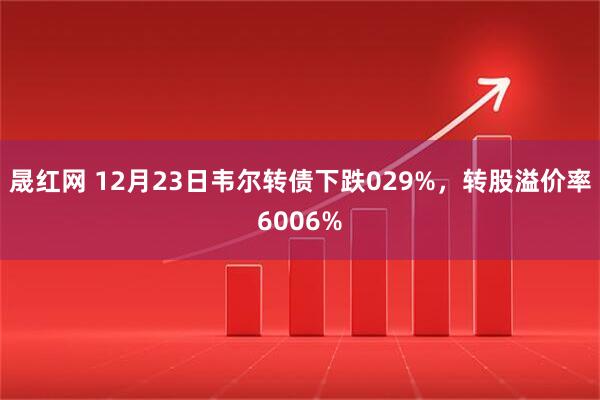 晟红网 12月23日韦尔转债下跌029%，转股溢价率6006%